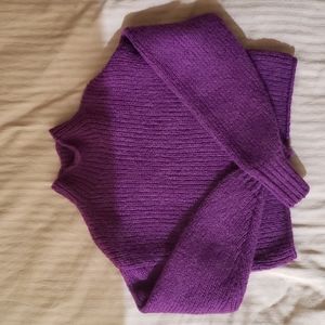 & Other Stories rich purple high neck wool mohair sweater cropped size S